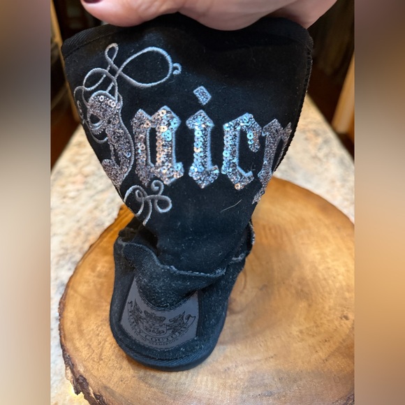 Juicy Couture black boots with sequin embellishments. Faux animal fur insideEUC - Picture 6 of 10